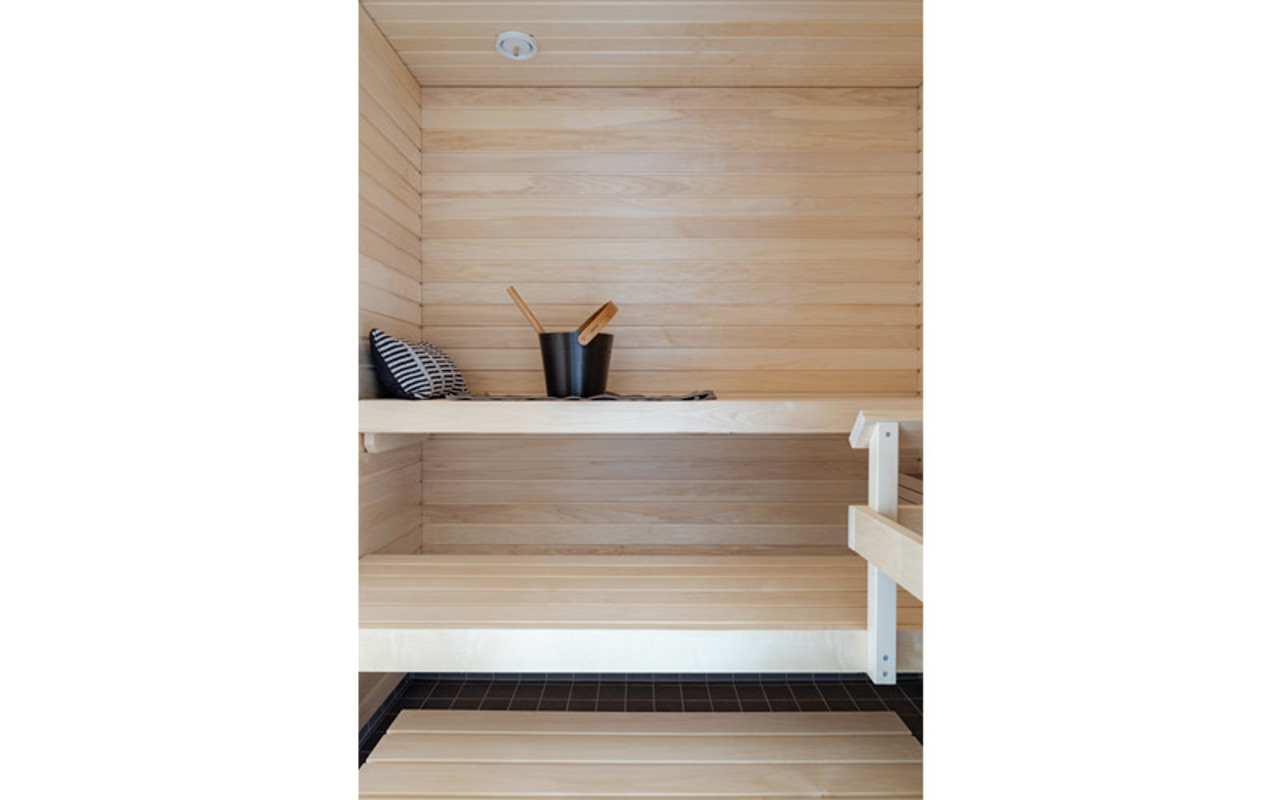 Valokuvanäkymä Kruunuvuorenrannan Kajon asunnon D35 sauna