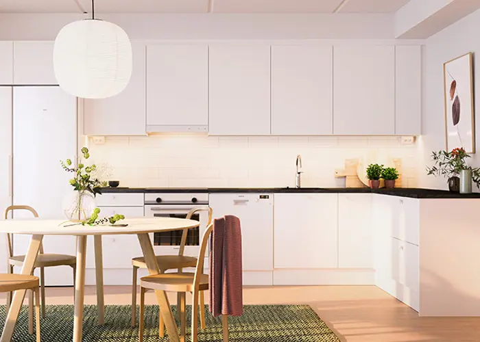 Hartelan luonnoskuva keittiöstä