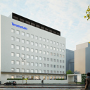 Havainnekuva Terveystalon Turun Kupittaan uudesta lääkärikeskuksesta ja sairaalasta.